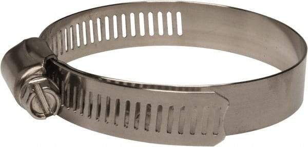 Value Collection - SAE Size 40, 2 to 3" Diam, Stainless Steel Worm Drive Clamp - 1/2" Wide, Material Grade 201 - Eagle Tool & Supply