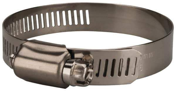 Value Collection - SAE Size 36, 1-3/4 to 2-3/4" Diam, Stainless Steel Worm Drive Clamp - 1/2" Wide, Material Grade 201 - Eagle Tool & Supply