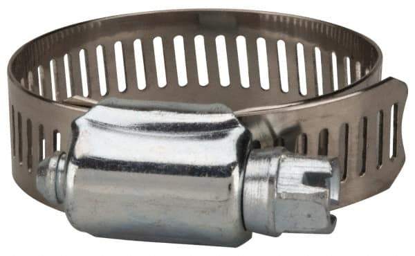 Value Collection - SAE Size 20, 3/4 to 1-3/4" Diam, Stainless Steel/Carbon Steel Worm Drive Clamp - 1/2" Wide, Material Grade 201 - Eagle Tool & Supply