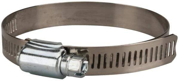 Value Collection - SAE Size 48, 2-1/2 to 3-1/2" Diam, Stainless Steel/Carbon Steel Worm Drive Clamp - 1/2" Wide, Material Grade 201 - Eagle Tool & Supply