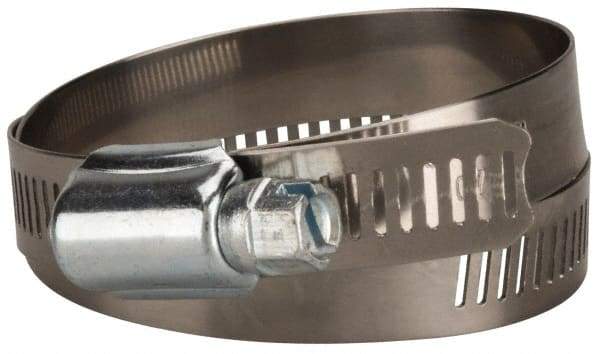 Value Collection - SAE Size 72, 3 to 5" Diam, Stainless Steel/Carbon Steel Worm Drive Clamp - 1/2" Wide, Material Grade 201 - Eagle Tool & Supply