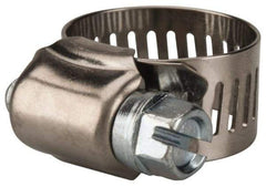 Value Collection - SAE Size 6, 3/8 to 7/8" Diam, Stainless Steel/Carbon Steel Worm Drive Clamp - 1/2" Wide, Material Grade 201 - Eagle Tool & Supply