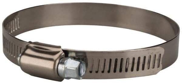 Value Collection - SAE Size 52, 2-3/4 to 3-3/4" Diam, Stainless Steel/Carbon Steel Worm Drive Clamp - 1/2" Wide, Material Grade 201 - Eagle Tool & Supply