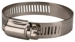 Value Collection - SAE Size 28, 1-1/4 to 2-1/4" Diam, Stainless Steel/Carbon Steel Worm Drive Clamp - 1/2" Wide, Material Grade 201 - Eagle Tool & Supply