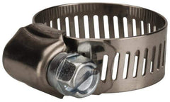 Value Collection - SAE Size 12, 1/2 to 1-1/4" Diam, Stainless Steel/Carbon Steel Worm Drive Clamp - 1/2" Wide, Material Grade 201 - Eagle Tool & Supply