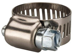 Value Collection - SAE Size 10, 1/2 to 1-1/16" Diam, Stainless Steel/Carbon Steel Worm Drive Clamp - 1/2" Wide, Material Grade 201 - Eagle Tool & Supply