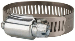 Value Collection - SAE Size 24, 1 to 2" Diam, Stainless Steel/Carbon Steel Worm Drive Clamp - 1/2" Wide, Material Grade 201 - Eagle Tool & Supply