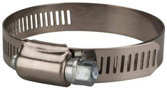 Value Collection - SAE Size 40, 2 to 3" Diam, Stainless Steel/Carbon Steel Worm Drive Clamp - 1/2" Wide, Material Grade 201 - Eagle Tool & Supply