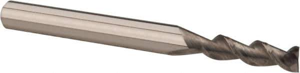M.A. Ford - 1/2", 1-1/2" LOC, 1/2" Shank Diam, 4" OAL, 2 Flute, Solid Carbide Square End Mill - Single End, Uncoated, 37° Helix, Centercutting, Right Hand Cut, Right Hand Flute, Series 136 - Eagle Tool & Supply