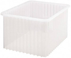 Quantum Storage - Clear Polypropylene Dividable Container - Stacking, 22-1/2" Long x 17-1/2" Wide x 12" High - Eagle Tool & Supply