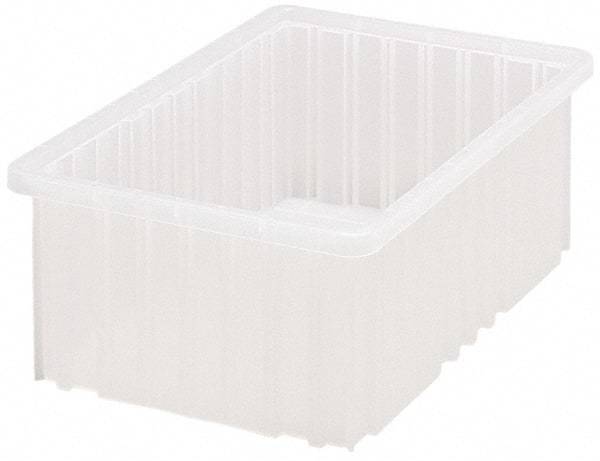 Quantum Storage - Clear Polypropylene Dividable Container - Stacking, 16-1/2" Long x 10.9" Wide x 6" High - Eagle Tool & Supply