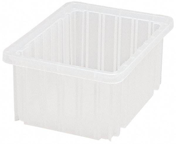 Quantum Storage - Clear Polypropylene Dividable Container - Stacking, 10.9" Long x 8.3" Wide x 5" High - Eagle Tool & Supply