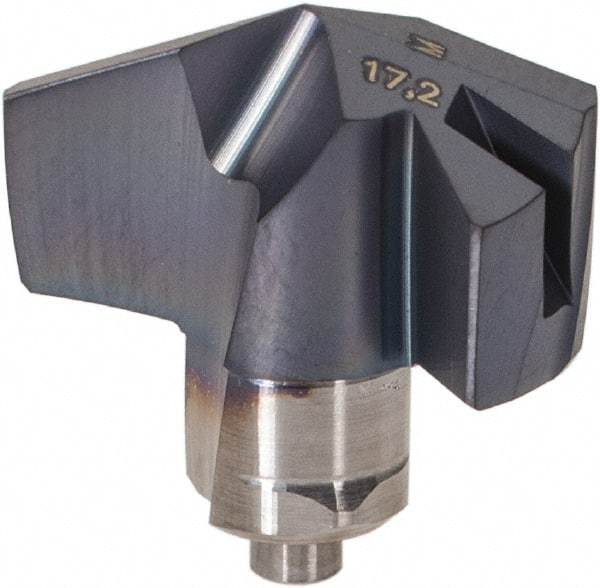 Iscar - Series ICM, 0.677" Diam Grade IC908 140° Replaceable Drill Tip - Carbide, TiAlN Finish, 17 Seat Size, Through Coolant - Eagle Tool & Supply