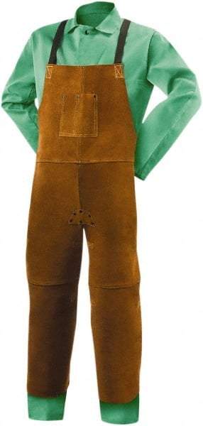 Steiner - 24 x 48" General Purpose Split Leg Apron - Leather, Brown, Strap Closure - Eagle Tool & Supply