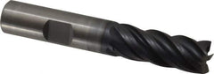 Kennametal - 1/2", 1-1/4" LOC, 1/2" Shank Diam, 3" OAL, 5 Flute, Solid Carbide Square End Mill - Single End, AlTiN Finish, Spiral Flute, Variable° Helix, Right Hand Cut, Right Hand Flute, Series UCDE - Eagle Tool & Supply