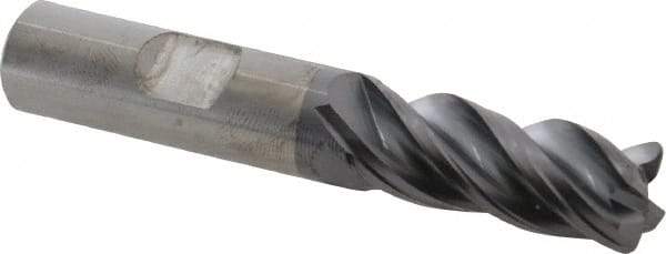 Kennametal - 1/2", 4 Flute, Solid Carbide, 0.06" Corner Radius End Mill - 3" OAL, 1-1/4" LOC - Eagle Tool & Supply