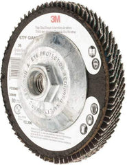 3M - Flap Disc - Polyester Backing, Arbor Attaching System - Eagle Tool & Supply