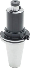 Parlec - CAT50 Taper Shank 1-1/4" Pilot Diam Shell Mill Holder - 3-1/2" Flange to Nose End Projection, 2-3/4" Nose Diam, 5/8-18 Lock Screw, Through-Spindle & DIN Flange Coolant - Exact Industrial Supply
