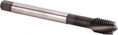 Kennametal - M12x1.50 Metric Fine 3 Flute 6HX Plug Spiral Flute Tap - Powdered Metal, TiN/CrC/C Finish, 100mm OAL, Left Hand Flute, Right Hand Thread, Series T620 - Eagle Tool & Supply