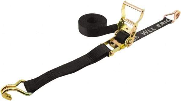 Erickson Manufacturing - 15' Long x 1-1/2" Wide, 4,000 Lb Basket Capacity, Polyester Web Sling - Black - Eagle Tool & Supply