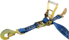 Erickson Manufacturing - 7' Long x 2" Wide, 10,000 Lb Basket Capacity, Polyester & Steel Web Sling - Blue - Eagle Tool & Supply