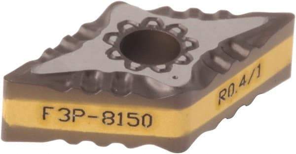 Iscar - DNMG331 F3P Grade IC8150 Carbide Turning Insert - TiCN/Al2O3/TiCN/TiN Finish, 55° Diamond, 3/8" Inscr Circle, 3/16" Thick, 1/64" Corner Radius - Eagle Tool & Supply