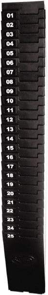 Lathem Time - 27" High x 3-7/8" Wide 25 Pocket Adjustable Time Card Rack - Black, Use with Time Cards - Eagle Tool & Supply