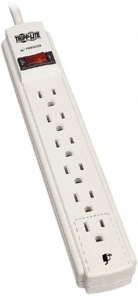 Tripp-Lite - 6 Outlets, 120 VAC15 Amps, 15' Cord, Power Outlet Strip - Floor, Keyhole Mount, 5-15 NEMA Configuration, 1.23" Strip - Eagle Tool & Supply