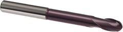 Guhring - 5/16" Diam, 5/16" LOC, 2 Flute Solid Carbide Ball End Mill - FIREX Finish, 3" OAL, 5/16" Shank Diam - Eagle Tool & Supply