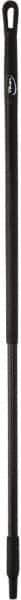 Vikan - 51 x 1-1/4" Fiberglass Squeegee Handle - European Threaded Connection, Black - Eagle Tool & Supply