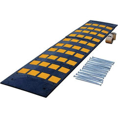 Vestil - 108" Long x 23-1/2" Wide x 37-1/2" High, Rubber Speed Hump - Yellow & Black - Eagle Tool & Supply