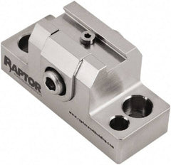 Raptor Workholding - 1-1/4" High x 1" Wide x 2-1/2" Long Dovetail Vise - 3/8" Jaw Opening Capacity, 1/8" High x 1-1/4" Wide Jaw, For 4 & 5 Axis Workholding Systems - Eagle Tool & Supply