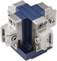 Raptor Workholding - 3.13" High x 4-1/2" Wide x 4-1/2" Long Dovetail Vise - 3/8" Jaw Opening Capacity, 1/8" High x 1-1/4" Wide Jaw, For 4 & 5 Axis Workholding Systems - Eagle Tool & Supply