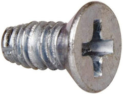 Value Collection - #8-32 UNC Thread, 3/8" OAL, #2 Phillips Drive Steel Thread Cutting Screw - Flat Head, Grade 1016-1024, Point Type F, Zinc-Plated Finish - Eagle Tool & Supply
