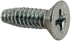 Value Collection - #10-24 UNC Thread, 5/8" OAL, #2 Phillips Drive Steel Thread Cutting Screw - Flat Head, Grade 1016-1024, Point Type F, Zinc-Plated Finish - Eagle Tool & Supply