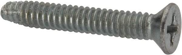 Value Collection - #10-24 UNC Thread, 1-1/4" OAL, #2 Phillips Drive Steel Thread Cutting Screw - Flat Head, Grade 1016-1024, Point Type F, Zinc-Plated Finish - Eagle Tool & Supply