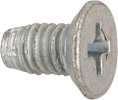 Value Collection - #10-32 UNF Thread, 3/8" OAL, #2 Phillips Drive Steel Thread Cutting Screw - Flat Undercut Head, Grade 1016-1024, Point Type F, Zinc-Plated Finish - Eagle Tool & Supply