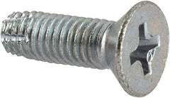 Value Collection - #10-32 UNF Thread, 5/8" OAL, #2 Phillips Drive Steel Thread Cutting Screw - Flat Head, Grade 1016-1024, Point Type F, Zinc-Plated Finish - Eagle Tool & Supply