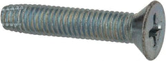 Value Collection - #10-32 UNF Thread, 1" OAL, #2 Phillips Drive Steel Thread Cutting Screw - Flat Head, Grade 1016-1024, Point Type F, Zinc-Plated Finish - Eagle Tool & Supply