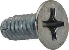 Value Collection - 1/4-20 UNC Thread, 5/8" OAL, #3 Phillips Drive Steel Thread Cutting Screw - Flat Head, Grade 1016-1024, Point Type F, Zinc-Plated Finish - Eagle Tool & Supply