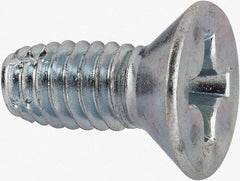 Value Collection - 5/16-18 UNC Thread, 3/4" OAL, #4 Phillips Drive Steel Thread Cutting Screw - Flat Head, Grade 1016-1024, Point Type F, Zinc-Plated Finish - Eagle Tool & Supply