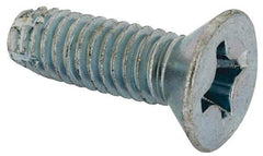 Value Collection - 5/16-18 UNC Thread, 1" OAL, #4 Phillips Drive Steel Thread Cutting Screw - Flat Head, Grade 1016-1024, Point Type F, Zinc-Plated Finish - Eagle Tool & Supply