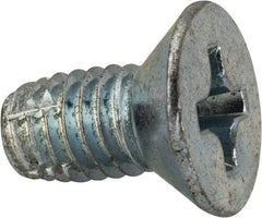 Value Collection - 3/8-16 UNC Thread, 3/4" OAL, #4 Phillips Drive Steel Thread Cutting Screw - Flat Head, Grade 1016-1024, Point Type F, Zinc-Plated Finish - Eagle Tool & Supply