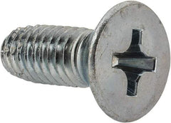 Value Collection - 3/8-16 UNC Thread, 1" OAL, #4 Phillips Drive Steel Thread Cutting Screw - Flat Head, Grade 1016-1024, Point Type F, Zinc-Plated Finish - Eagle Tool & Supply