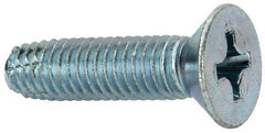 Value Collection - 3/8-16 UNC Thread, 1-1/2" OAL, #4 Phillips Drive Steel Thread Cutting Screw - Flat Head, Grade 1016-1024, Point Type F, Zinc-Plated Finish - Eagle Tool & Supply