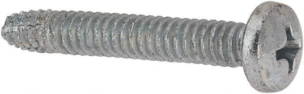 Value Collection - #10-24 UNC Thread, 1-1/4" Length Under Head, #2 Phillips Drive Steel Thread Cutting Screw - Pan Head, Grade 1016-1024, Point Type F, Zinc-Plated Finish - Eagle Tool & Supply