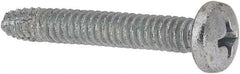 Value Collection - #10-24 UNC Thread, 1-1/4" Length Under Head, #2 Phillips Drive Steel Thread Cutting Screw - Pan Head, Grade 1016-1024, Point Type F, Zinc-Plated Finish - Eagle Tool & Supply