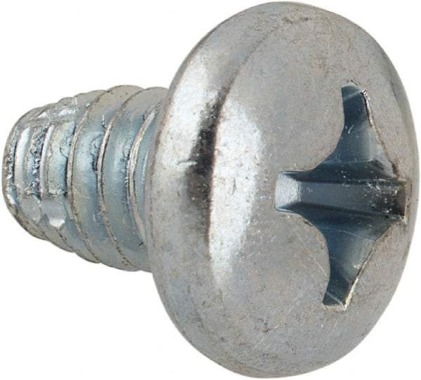 Value Collection - 1/4-20 UNC Thread, 3/8" Length Under Head, #3 Phillips Drive Steel Thread Cutting Screw - Pan Head, Grade 1016-1024, Point Type F, Zinc-Plated Finish - Eagle Tool & Supply