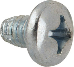 Value Collection - 1/4-20 UNC Thread, 3/8" Length Under Head, #3 Phillips Drive Steel Thread Cutting Screw - Pan Head, Grade 1016-1024, Point Type F, Zinc-Plated Finish - Eagle Tool & Supply