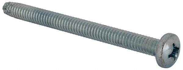 Value Collection - 1/4-20 UNC Thread, 3" Length Under Head, #3 Phillips Drive Steel Thread Cutting Screw - Pan Head, Grade 1016-1024, Point Type F, Zinc-Plated Finish - Eagle Tool & Supply